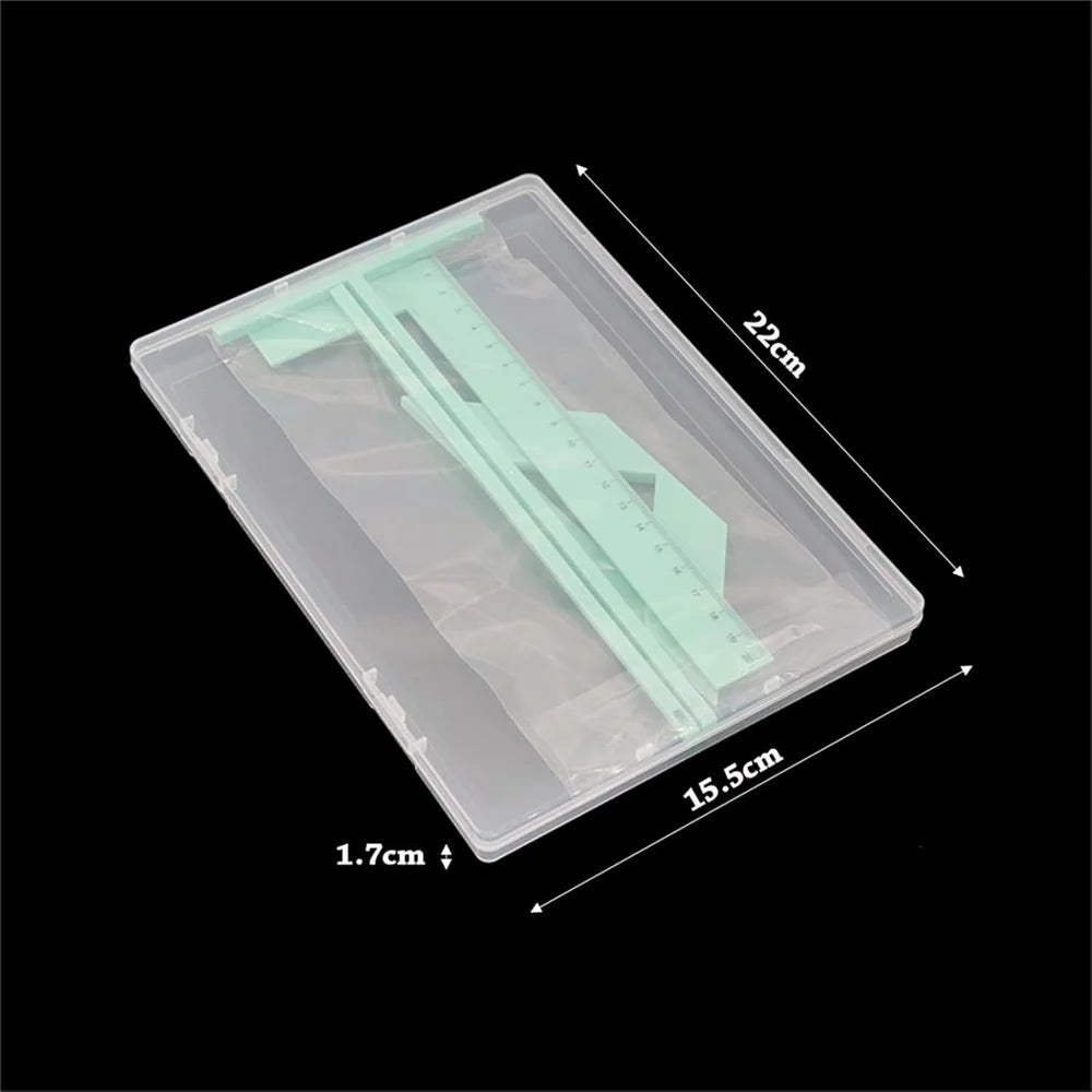 4Pcs/Set Bookbinding Ruler Set with L Ruler T Ruler Spacing Guide Corner Cutting Square Tools for Scrapbooking And Album Making