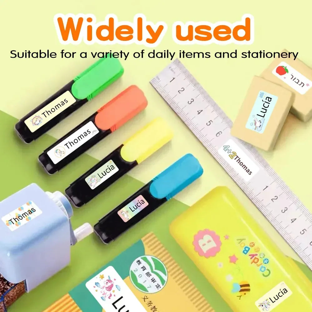 Multi Size Name Sticker Personlized First Name Waterproof Tag Custom Labels for Children Personal Scrapbook Kids School Label