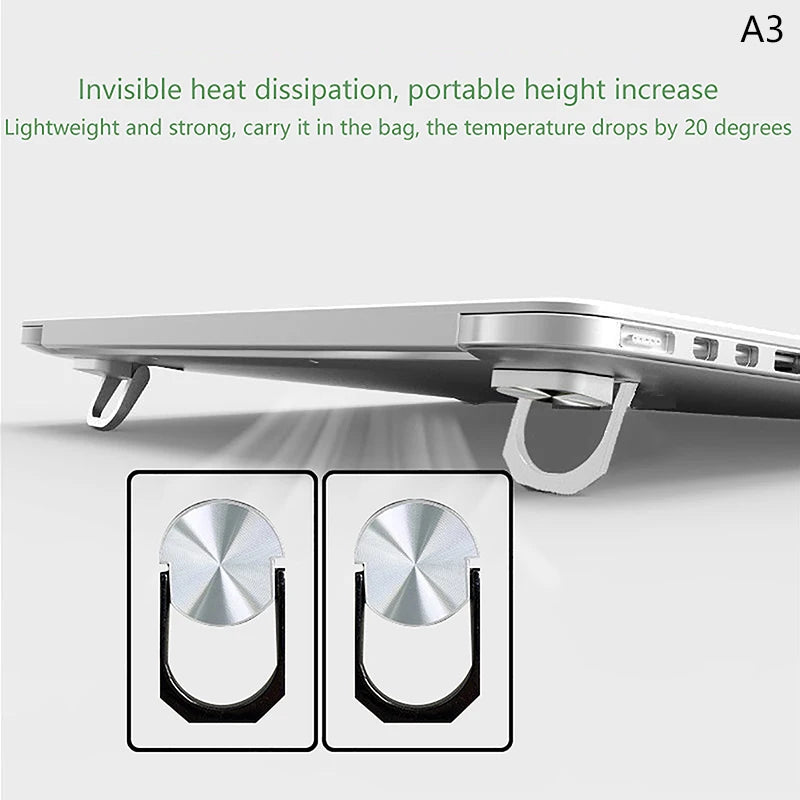 2pcs Universal Mini Laptop Stand Foldable Desktop Feet Holder For Ipad MacBook PC Computer Keyboard Cooling Pad Invisible Stands