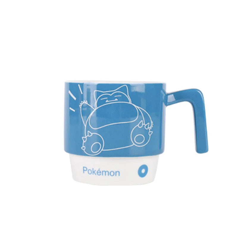 SHUNXIANG Pokémon Ceramic Mugs Coffee Cup Snorlax Stackable Kawaii Anime Boy Girl Breakfast Milk Juice Cup Ceramic Coffee Cup