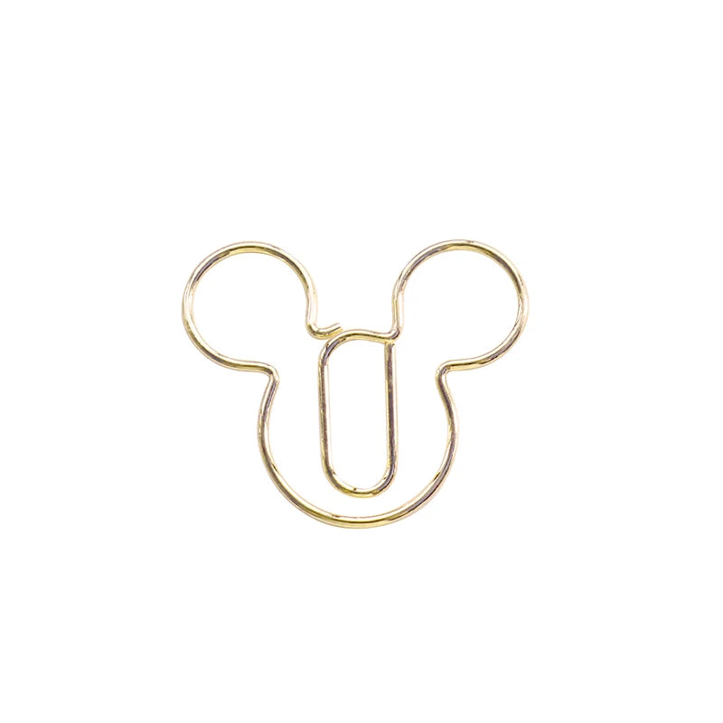 20pcs cartoon gold rose gold Paperclip on Book Paper Creative Paper Clips Students Stationery Office School Binding Supplies