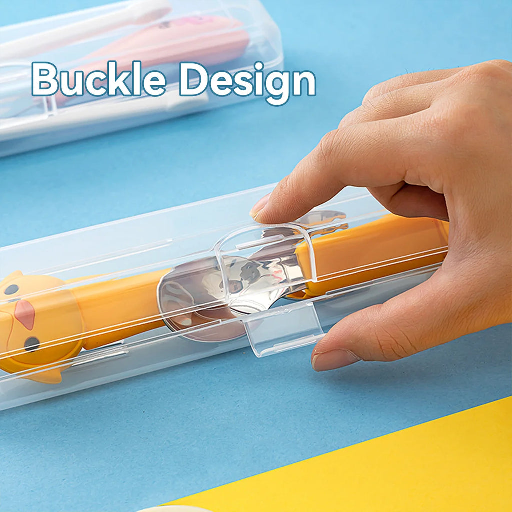 Portable Transparent Tableware Box Travel Flatware Storage Box With Flip Cover Dustproof Chopsticks Forks Spoon Cutlery Case