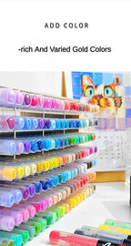 GUANGNA 16 Colors Direct-liquid Acrylic Paint Pens Brush Marker Pen for Rock Painting Stone Ceramic DIY Art Supplies Stationery