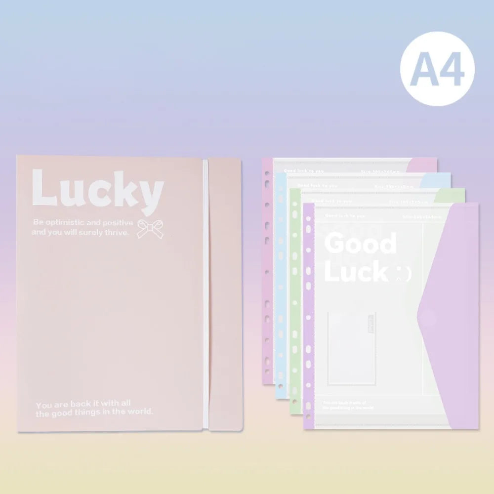 INS Style Loose Leaf A4 File Folder Transparent Detachable Data Book Students Stationery Office Storage Booklet School Office