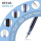 Large Capacity Disposable Fountain Pen Multi-Color Writing Ink Pens Quick-Drying Stationery F Nib Direct Liquid Pen Office Acce