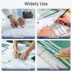 Metric & Imperial Scales Aluminum Alloy Angle Triangle Ruler 45cm T Square Acrylic Ruler Measuring Tool Set for Carpentry