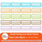 Custom Clothes Ironing Name Sticker Personalized Washable Stickers  Heat Transfer Labels on Fabric Clothing Babysuit Tags
