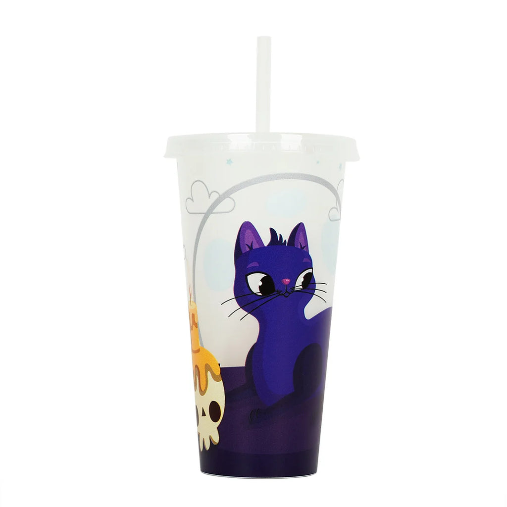 1PC 720ml Halloween Print Plastic Luminous Straw Cup Juice Milk Tea Coffee Cups for Party Supplies Funny Straw Cup Kitchen Drink