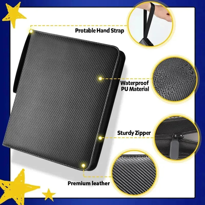Professional Moisture-Proof Card Album | 900 Grids Double-Sided Pages with Portable Zipper Design