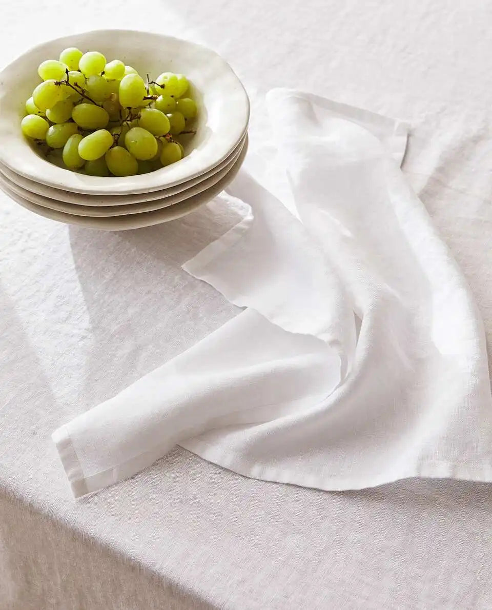 High Quality 100% Linen Napkins Restaurant Wedding Dinner Solid Color Cloth Pure Linen Classical Custom Home Table Napkin