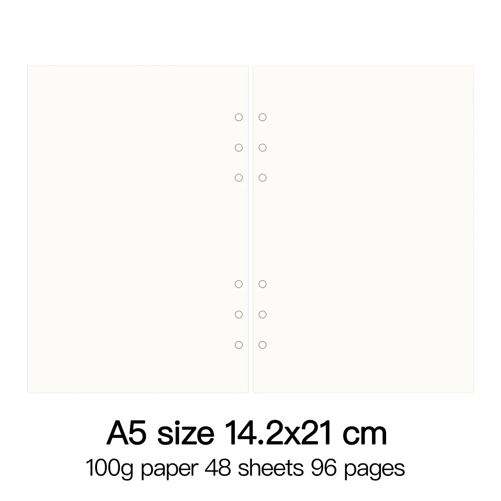 High Quality Ring Binder Notebook A5 Personal A6 A7 A8 Size Insert Refills Loose Leaf Spiral Diary Planner Inner Core 100g Paper