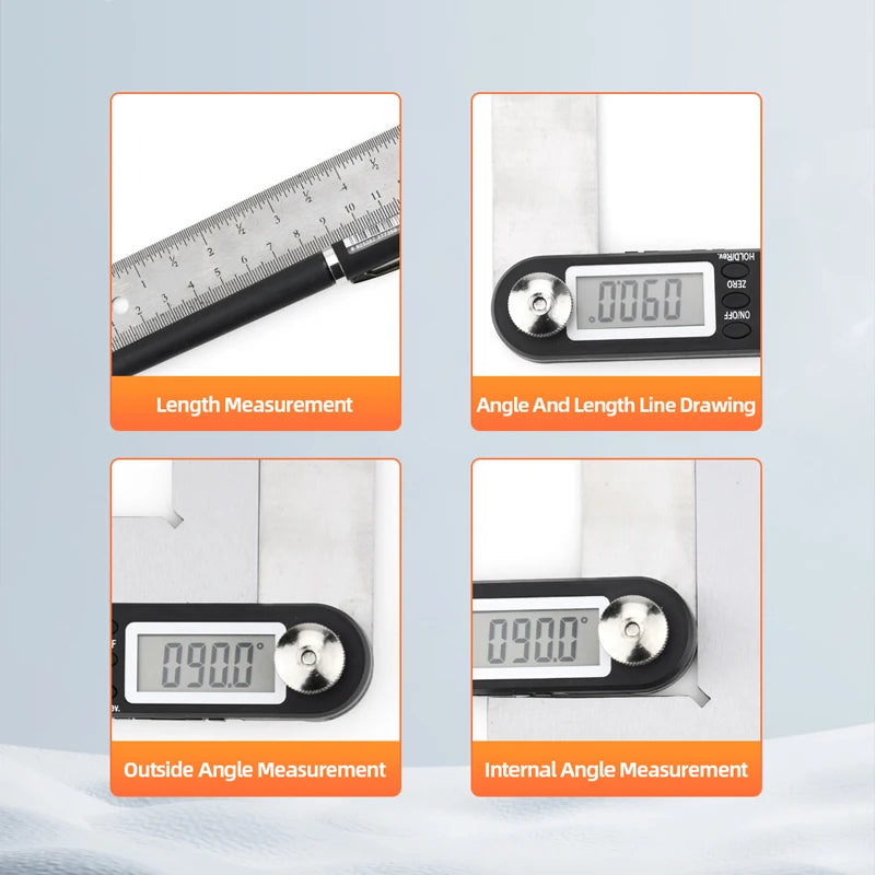 Protractor Digital Goniometer Electronic Digital Angle Gauge Angle Finder Metal Angle Ruler Digital Angel Meter Carpentry Tools