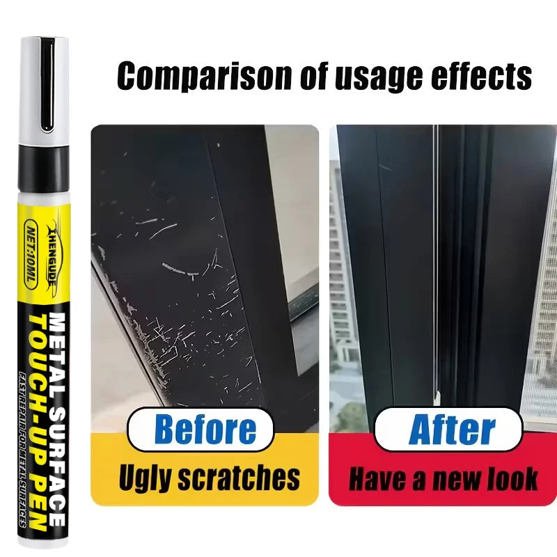 Metal Touch-Up Pen - Scratch Repair for Faucet Paint Surfaces, Paint Restoration for Bathrooms and Kitchens, Black, White, and Gray Touch-Up Pens, Suitable for Faucets, Door Handles, Sinks, Bathtubs, Towel Racks, Toilets, Sho