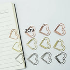 12-Piece Set Heart Paper Clips Colorful Binder for Love Notes Journaling DIY Craft School Supplies Office Organizing Party Favor