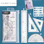 M&G Sets of Rulers, Non-Stick Eraser Crumbs, Straightedge, Protractor, Trigonometers, Acrylic Sets of Rulers, 4-Piece Set for St