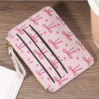 Fashion PVC Credit Card Holder Roomy Small Card Case Lightweight Slim Coin Purse for Women Girls