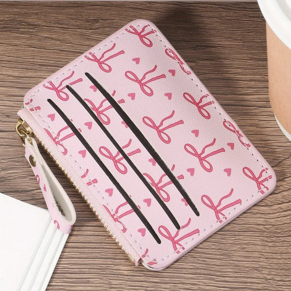 Fashion PVC Credit Card Holder Roomy Small Card Case Lightweight Slim Coin Purse for Women Girls