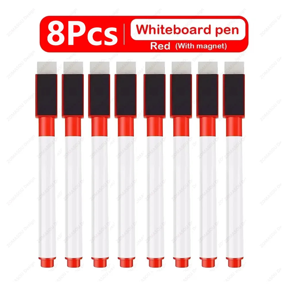 1-48Pcs Magnetic Erasable Whiteboard Pen Color Options Numbering Stationery Office Teaching Supplies for Blackboard Student Note