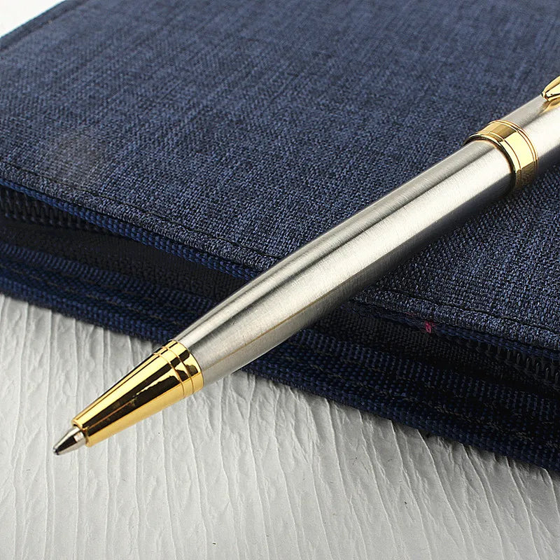 Luxury Metal Rollerball Pen 0.7mm Blue Ink Steel Gold Business Signature Pens for School Office Writing Supplies Stationery