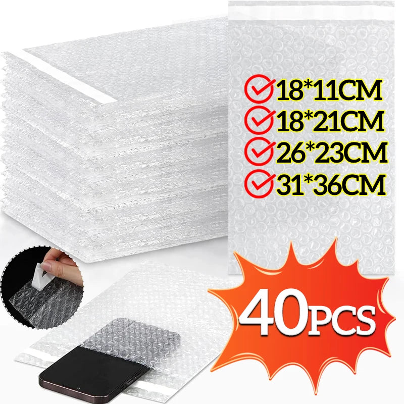 Self-sealing Plastic Shockproof Shipping Bag Self-adhesive Transparent Bubble Mailers  Bubble Foam Packing Bags Cushioning Bag