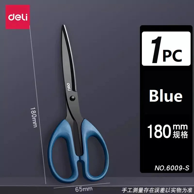 Deli Stainless Non Adhesive Stationery Scissors Sharp Blades Paper Cuttings ножницы для школы Office Tailor Household ciseaux