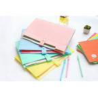 A4 Letter Size 5 Pocket Plastic Accordion File Folder Snap Closure Heavy Duty Dust Resistant Paper Organizer for Professional