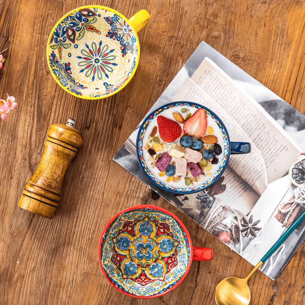 Bohemian Morning Tea Mug, 13.5 oz Ceramic Coffee Mug for Family  Colleagues Teachers Wives  Husbands Sisters  Brothers  Funny