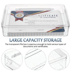 Magazine Portable A4 Paper Storage Bin Transparent File Boxes Document Container Plastic with Lids Holder Case Handle