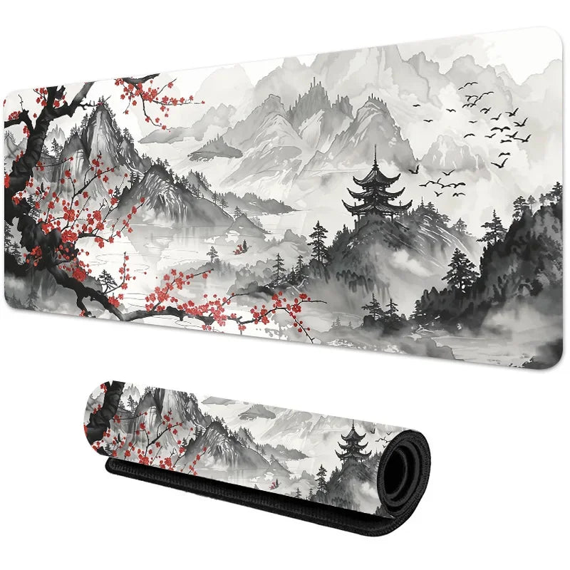 Sakura Scenery Mouse Pad Large Anti-Slip Rubber Gaming MousePad Durable Thick Seam Edge Suitable for Office and Gaming Desk Mats