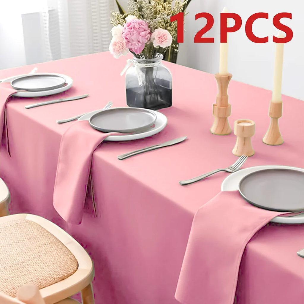 Set Of 6/12/24 40x40cm Table Cloth Napkins Durable Polyester Thicken Placemat Reusable for Kitchen Dining  Wedding Decoration