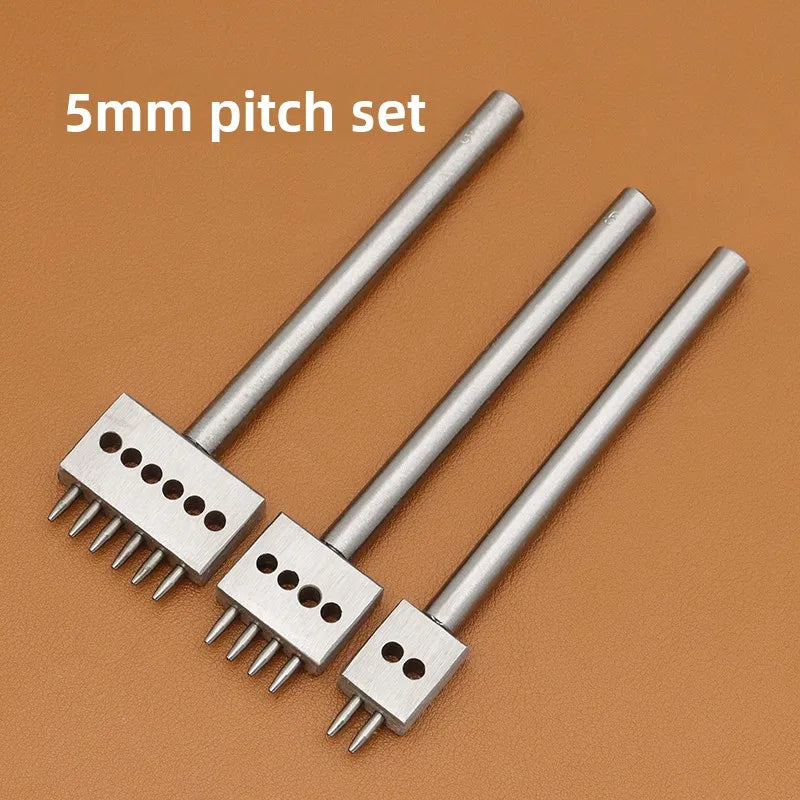 3PCS Leather Punching Die Set Manual Hole Punch Tool Multi Round Punch for Leather Crafting DIY Leather Working Handmade Tools