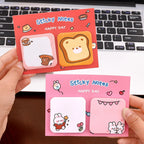 1Pcs Kawaii Cartoon Animal Sticky Notes Sticker 60Sheets Cute Rabbit Bear Capybara Astronaut Memo Pad School Office Stationery