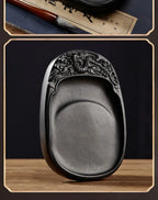 Calligraphy Inkstone Natural Raw Stone Duan Inkstone Chinese Style Brush Writing Painting She Inkstone Vintage Desktop Ornaments