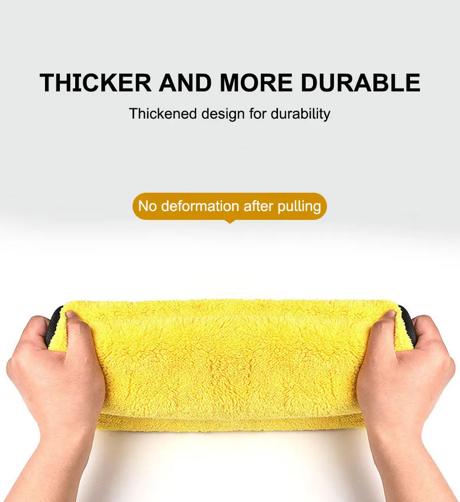 SEAMETAL Microfiber Car Washing Towel 400GSM Double-Sided Coral Velvet Clean Towels High Water Absorption Car Wash Drying Cloth