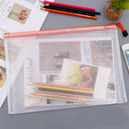 3/5PCS Stationery Storage Bag Folder File Mesh Zipper Pouch A3 A4 A5 A6 Document Bag Zip File Folders School Office Supplies