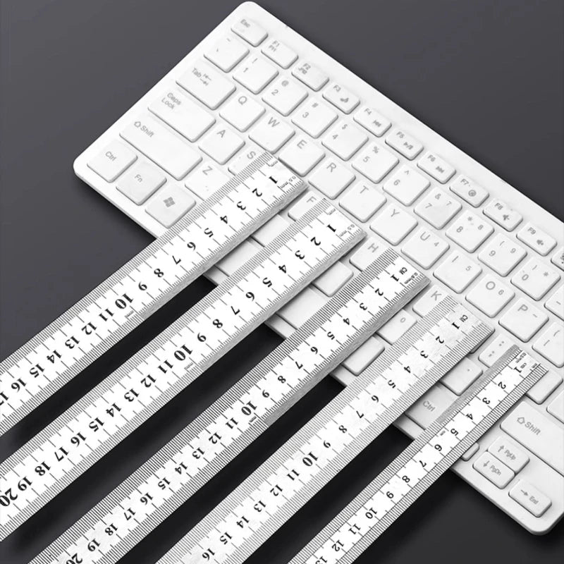 Stainless Steel Metal Straight Ruler Precision Double Sided Precision Measuring Tool Scale Metric Ruler Accessories 15-40cm