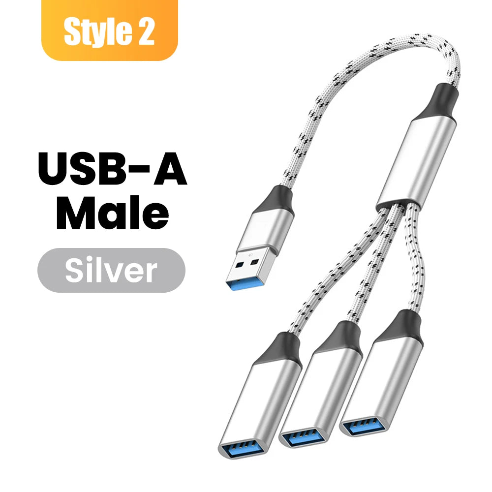 Multifunctional 3 in 1 USB Type C Hub Extensions OTG Adapter Fast Data Transfer Adapter For PC Laptop Macbook HUB Splitter Cable