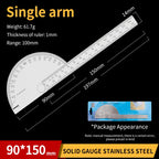 LUXIANZI Stainless Steel Protractor Angle Ruler 180 Degree Guage Woodworking Carpentry Tool Measuring Angle Meter Goniometer