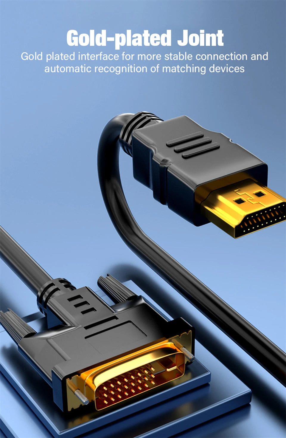 1080P HDMI-compatible to DVI Converter Cable Bi-directional DVI to HDMI-compatible Adapter Cables for PC TV Box PS4 DVD Projetor