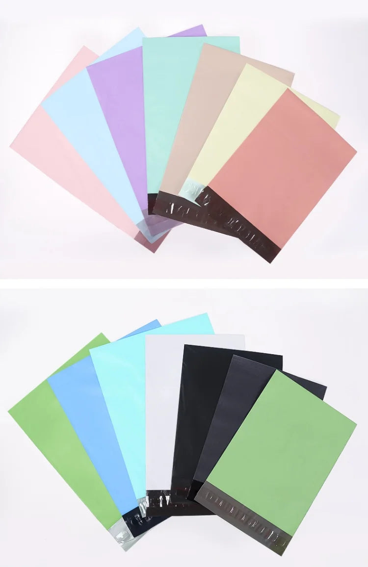 100PCS Custom Logo Text Express Courier Bag Plastic Self-Sealing Adhesive Poly Envelope Clothing T-shirt Box Shipping Pouches