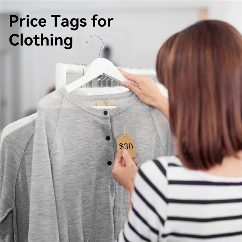 ABKJ-500Pcs Price Tags With String Attached Brown Kraft Paper Gift Bags Tags Marking Strung Tag, Easy To Use 1.4 Inch X 1.8 Inch
