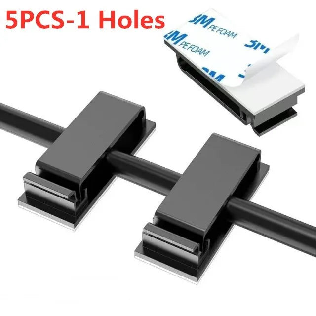 Cable Organizer Self Adhesive Cable Clips USB Cable Management Clamp Car Home Desk Wall Cord Holder Charging Wire Winder Manager