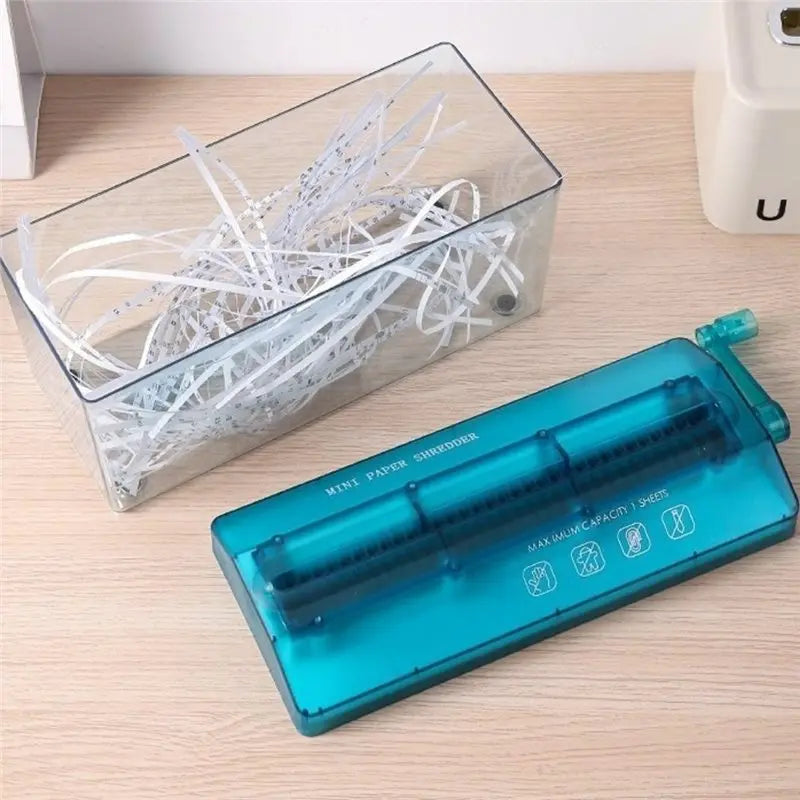 Reliable-Manual Strip Paper Shredder, Mini Hand-Cranked Paper Shredder, Ideal For Home And Office Use,Manual Strip Paper