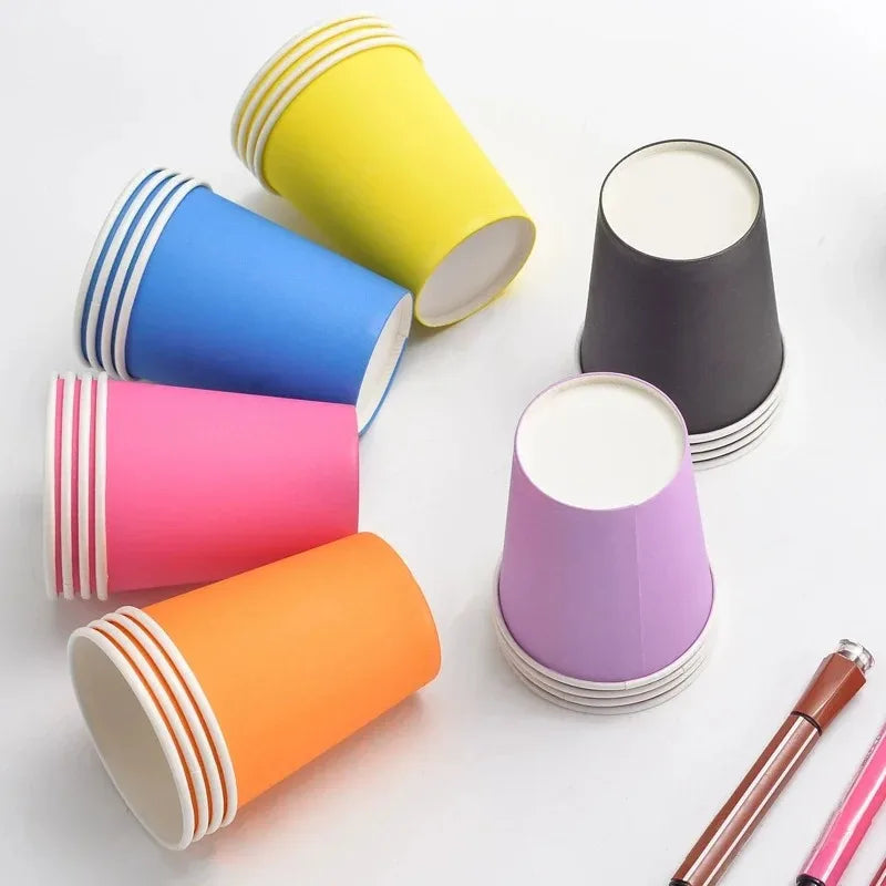 10/30/50PCS 9OZ/250ML Disposable Colored Paper Cups Thick Paper Cups Suitable for Wedding Birthday Party Decoration Supplies