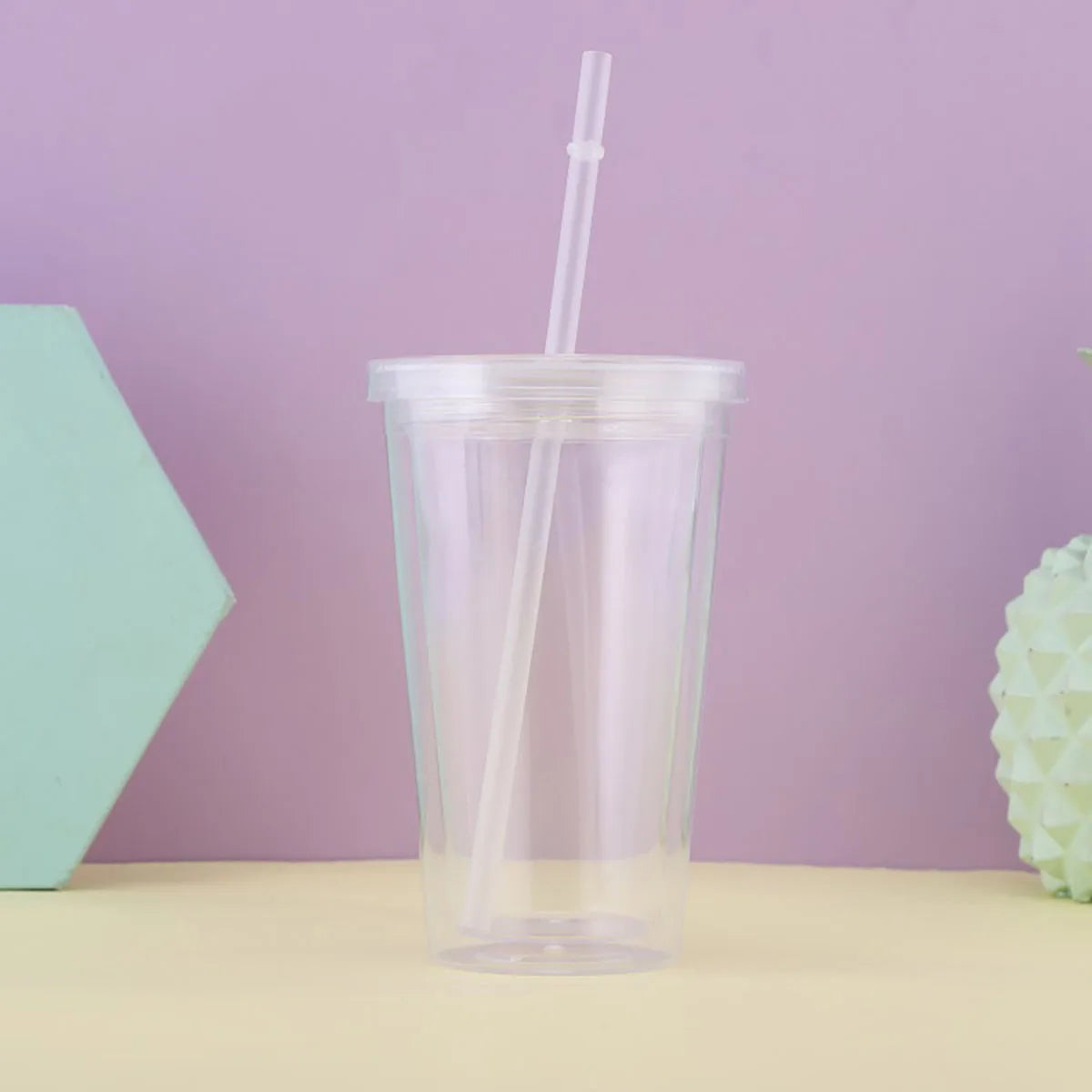 1pc  Transparent and minimalist water cup with straw, reusable, used for DIY smoothie cups for coffee, milk, and beverages