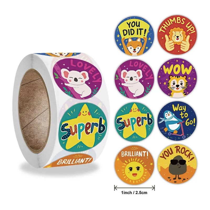 100-500pc Stickers Rolling Animal Roll Stickers Small Cute Game Sticker DIY Gift Sealing Label Decoration
