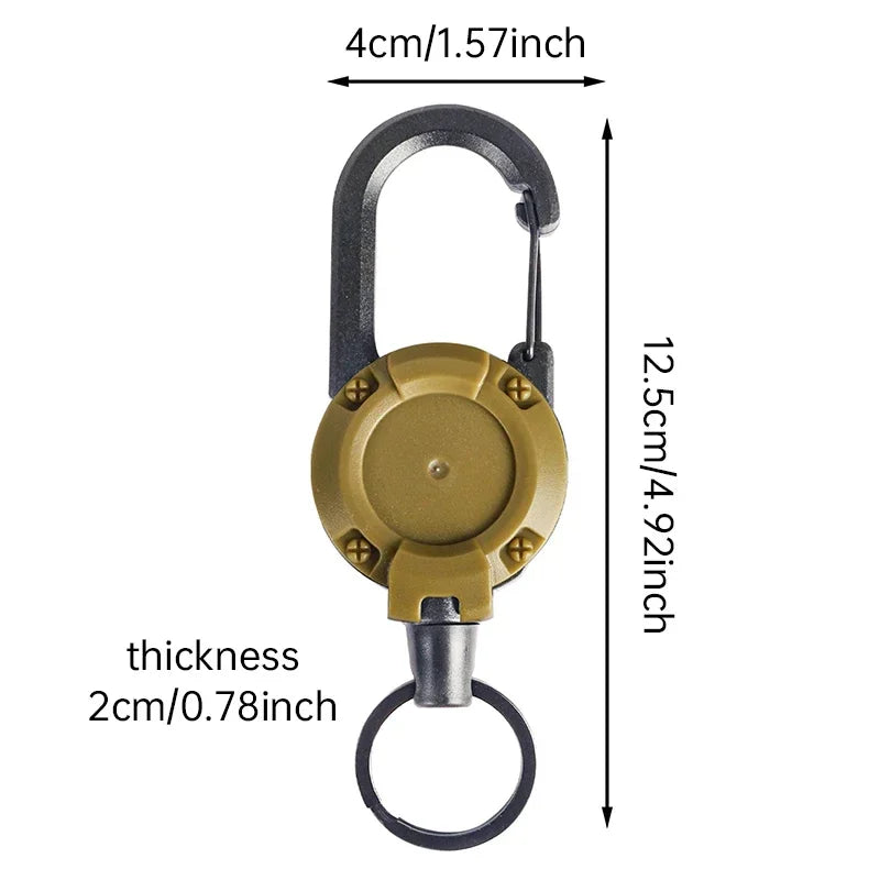 1-20PCS Outdoor Retractable Key Chain Mountaineering Buckle Key Chain Anti-loss Anti-theft High Rebound Metal Easy To Pull