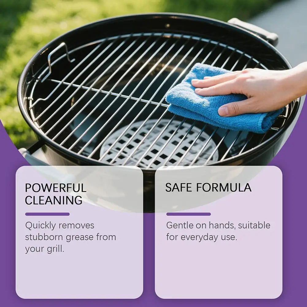 JAKEHOE 120ml Barbecue Rack Cleaner Powerful Cleaning Stubborn Grease Removes Carbon Deposits Safe Formula No Damage for Grill