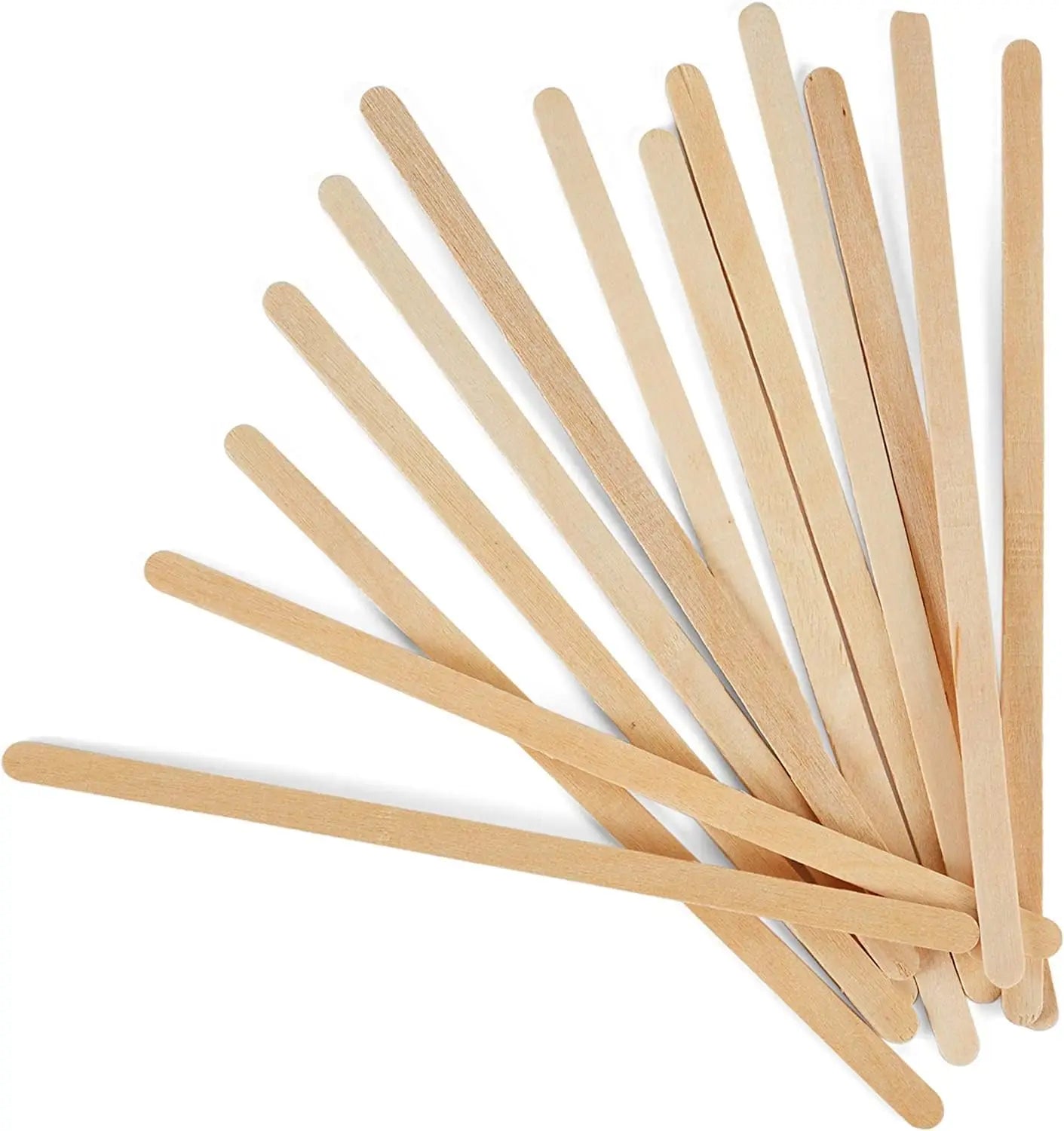 300/100pcs Wooden Coffee Stirrers Individually Wrapped Disposable Tea Drink Cocktail Mixer Swizzle Sticks Round End 5.5Inch Long