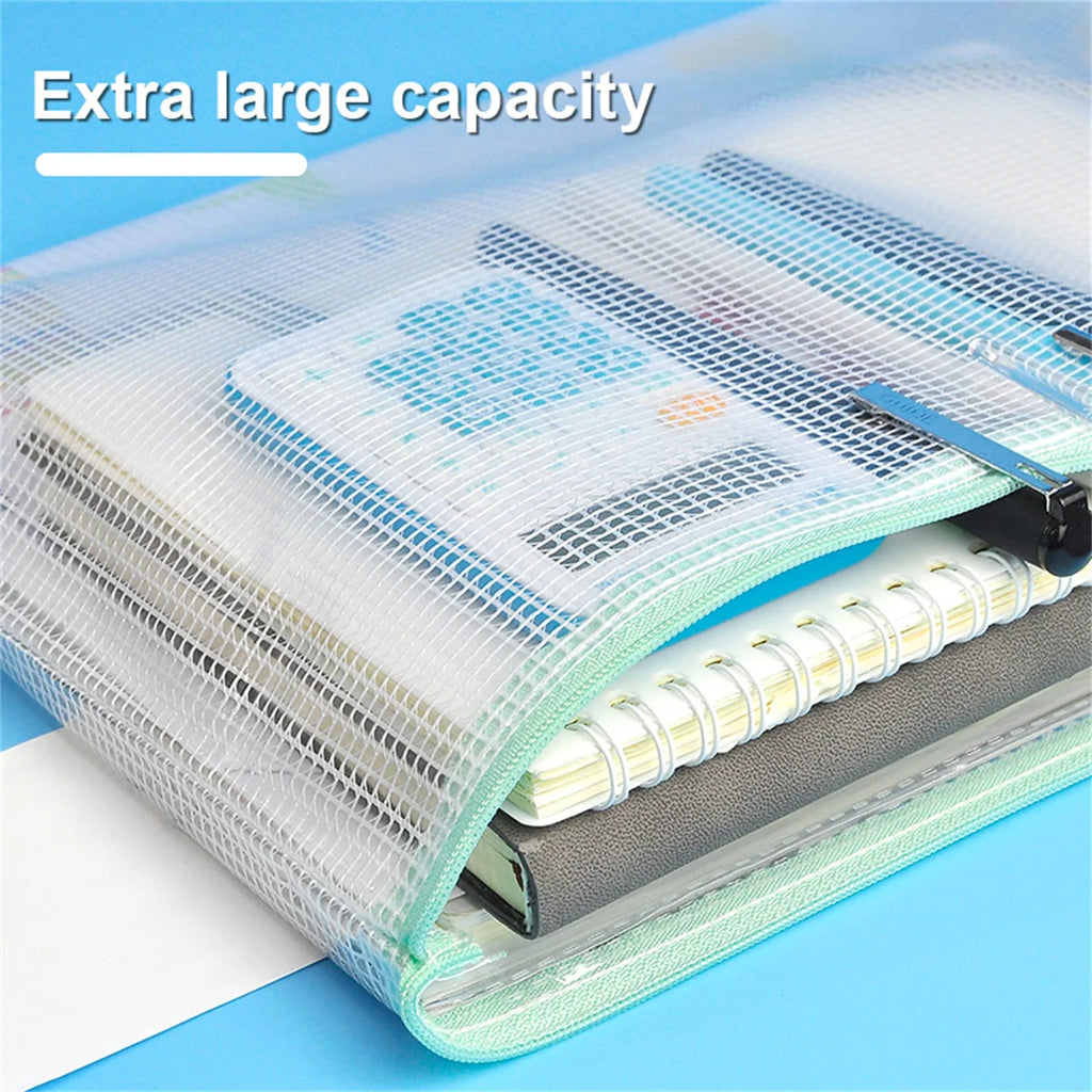 5/10pcs A4 Zippered File and Storage Bag, Waterproof and Transparent Storage Bag Suitable for School Office Travel Storage